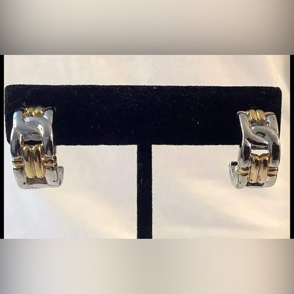 NWOT Premier Designs “Profile” Gold and Silver Hoops